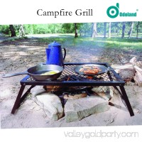 Odoland Over Fire Camp Grill Heavy Duty Stainless Steel BBQ Over Open Campfire Grill for Outdoor   
